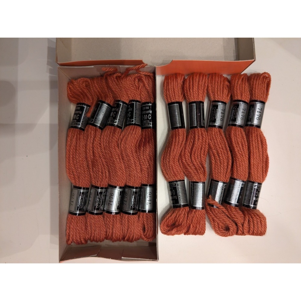 10 Skeins Laine Tapisserie DMC 100% Wool 8 Meters ea #7176 Medium Rust